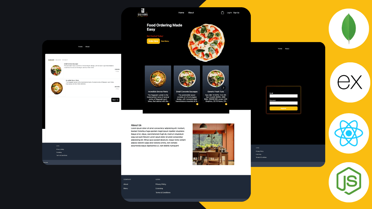 Food Ordering Application project screenshot