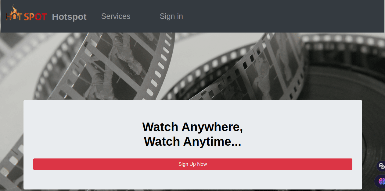 Movies Streaming Website project screenshot